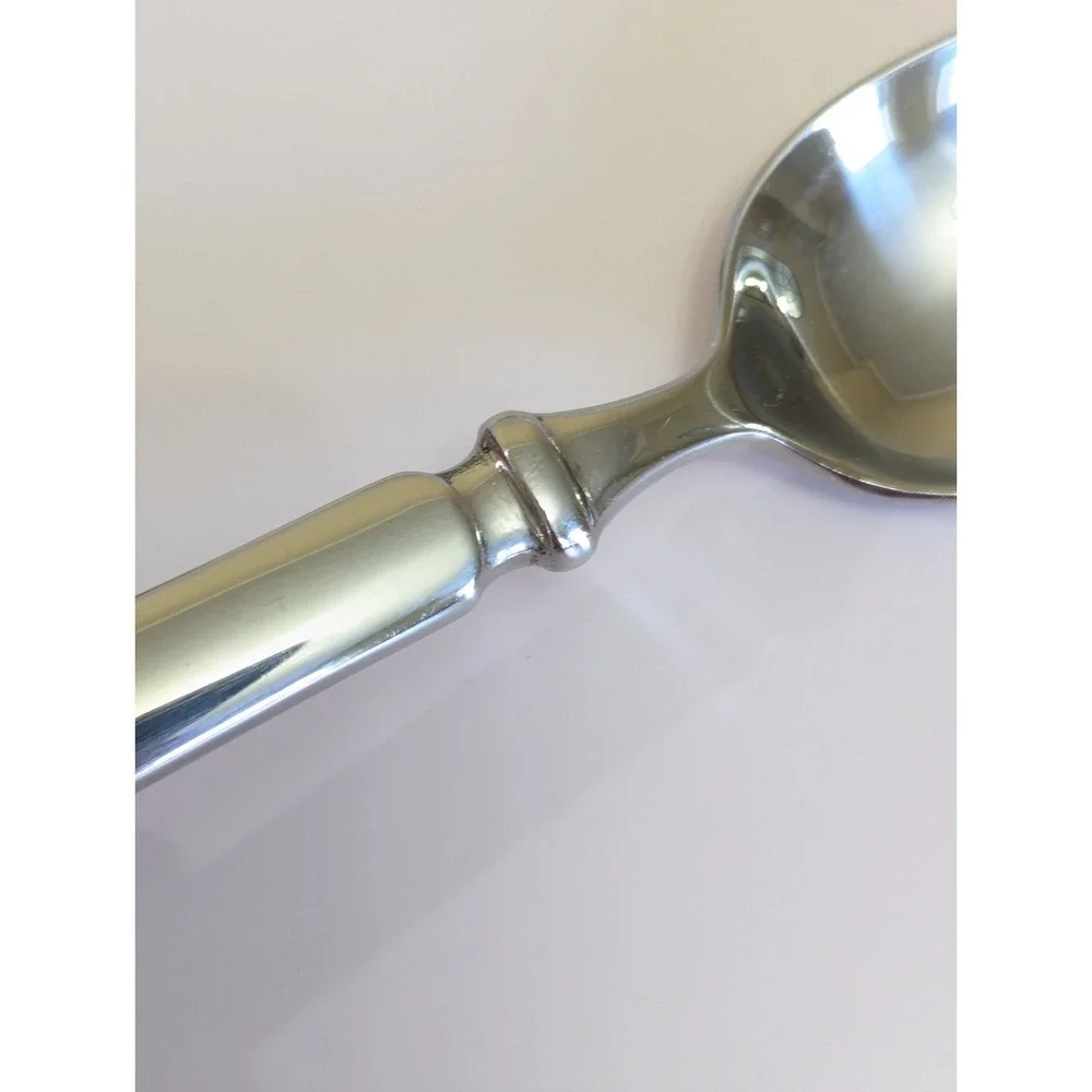 4 MSE Martha Stewart EMPIRE Stainless Flatware Soup Spoon Heavy Handle 7 7/8